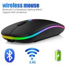 Mouse wireless per laptop PC Bluetooth RGB ricaricabile LED silenzioso retroilluminato