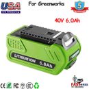 29472 For Greenworks 40V 6.0Ah Lithium G-MAX Battery 29482 29252 20202 Cordless