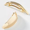 Anthropologie Accessories | Anthropologie Curved Barrette Set In Silver | Color: Silver | Size: Os