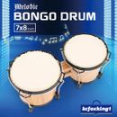 Bongo 7"/8" Adults Kids Hand Drum Set Leather Drumhead Tuneable