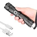 Poketman Rechargable LED Torch Adjustable Focus Tactical Flashlight Waterproof Powerful Handheld Torch Super Bright 2700lumens Pocket Torch for Outdoor Activities or Gift,5 Modes,USB Cable included