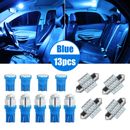 13 x kit luci LED interni auto blu per accessori targa cupola 12 V