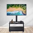 D&V ENGINEERING - Creative in innovation Floor TV Stand with Height Adjustable Mount, Two Layers Metal Stand for 32 to 65-inch Plasma, LCD, LED, Flat & Smart TVs - Black, (Premier)