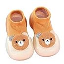 EVISCLUE Children's Multicolor Cute Panda Face Cotton and Silicon Rubber base Shoes Cum Socks, Antislip Soft Sole Kid's Shoes, Breathable Socks Shoes For Baby (Multicolor) (12-16 Months)