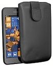 mumbi Echt Ledertasche kompatibel mit Nokia Lumia 530 Hülle Leder Tasche Case Wallet, schwarz