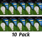 10 pack = 10 x 60W GLS Light Globe Bulbs Lamps 240 V Pearl BC B22 Bayonet