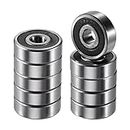 X AUTOHAUX 12x37x12mm Double Rubber Seal 6301-2RS Single Row Deep Groove Ball Bearings Silver Tone - Pack of 10