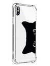 MAYCARI for iPhone 6 Plus/iPhone 6s Plus Case Black Cat, Girls and Women Animal Back Cover Transparent Flexible TPU Bumper Shockproof Protective Case