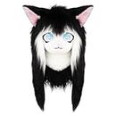SMILETERNIT Animal Head Cat Fursuit Cut Mask Halloween Masquerade Cosplay Costume Props Blackwhite
