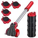 BTEC Furniture Lift Mover Tool Set, Furniture Lifter with 4 Sliders, Furniture Movers for Heavy Furniture (Red)