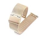 Microwear Watch Strap,20mm Replacement Stainless Steel Metal Mesh Band,Quick Release Watch Strap Metal Bolt,Smart Watch Wristbands for Men Women. (20, Rose Gold)