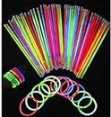 RCMB Creations Glow in Dark Sticks Light Up Toys, Multicolour, 5 Years+, Pack of 100