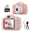 CATBAT Kids Camera Toys for Fun with HD Digital Video and Photography Camera, for Toddler Age of 3-10 Years Old Children’s, Gift for Kids (Pink with 8GB SD Card Included)