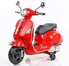 SKYA STAR Vespa 12v Battery Operated Rechargeable Ride On Scooter with Foot Accelerator for Kids, 2 to 6 Years, (Red)