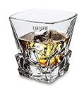 TIENER Iceberg Whiskey Glasses | Elegant Whiskey Glasses for Scotch, Single Malt, Bourbon, Rocks, Cocktail, Scotch and Rum | 320 ML | Set of 2 | Transparent