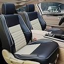 AUTOXYGEN Car PU Leather Luxury seat Cover Front & Rear Accessories for S-presso (Black & Beige, 1012)