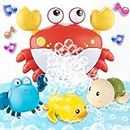 Baby Bath Toys for Toddlers, Crab Bath Bubble Maker with 12 Songs, 3 Pack Wind-up Pool Toys for Kid, Bathtub Toys As Birthday Gift for Boys Girls