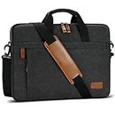 ESTARER Laptop Bag 17.3 Inch, Laptop Case for Men Water-resistant Canvas Computer Bag Fits Hp/Lenovo/Acer/Dell/Asus/MacBook, Dark Grey