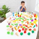 KidKraft Tasty Treats 105 Piece Food Play Set Plastic in Brown/Green | 2 H x 2 W x 2 D in | Wayfair 63330