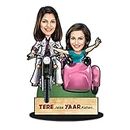 Foto Factory Gifts caricature personalized gifts for Friends on bike girls (wooden 8 inch x 5 inch) CA0314