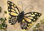 abc HOME | Wanddeko Schmetterling | LED´s | Solarpanel | Lichtsensor | 42 cm B