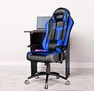 Reklinex Faux Leather DIY 175 Degree Recline Comfortable Durable Multi-Functional Ergonomic Gaming Chair with Lumbar Support, Adjustable Back Rest, Fixed Arm Rest For Computer/Office - M2, Blue