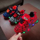 Kids Spiderman Light Up Shoes LED Flashing Casual Sneakers Book Week Gifts AU