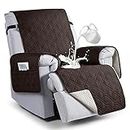 VANSOFY Waterproof Recliner Chair Covers, Recliner Cover Non-Slip Dog Chair Cover Furniture Protector Washable Slipcover with Pocket, Elastic Straps for Pets, Dogs(Chocolate, 23.6")