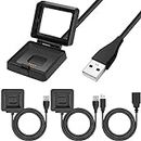 DKARDU Charger for Fitbit Blaze, Replacement Charging Cable Dock Adapter USB Cord for Smart Fitness Watch, Cradle Clip USB Type A Power Charger, 3.3ft/1m, Black, 2 PCS