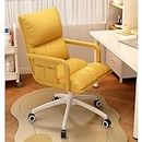 Technology Cloth Computer Chair Ergonomic,Adjustable Seat Height with Back Support and Arms,Desk Chair Comfy,Study Chair for Home,Office(48x45x55cm(18x17x21in), Yellow)