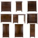 Dark Wood Chest of Drawers Bedside Dresser Wardrobe Bookcase Lacquered Pine