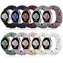 Wizvv Elastic Strap Replacement Compatible with Samsung Galaxy Watch 6/5/4 Band 40mm 44mm, Active 2/Watch 5 pro Band 45mm, 20mm Quick Release Stretchy Fabric Scrunchie Cute Loop for Women (10-Pack)