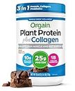 Orgain Protein Powder + Collagen, Creamy Chocolate Fudge - 25g of Protein, 1B Probiotics, 10g Collagen Peptides, Supports Hair, Skin, Nails, Joints & Gut Health, Non Dairy, Gluten and Soy Free, 1.6Lb