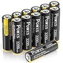 POWXS AA Lithium Batteries, 12 Pack 1.5V Lithium Iron Double A Batteries 3200mAh Super Capacity for Blink Camera, Video Doorbell, Flashlight, Toys, Remote Control 【Non-Rechargeable】