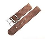 22mm Stech Nylon Two Piece Strap For Watch Compatible with Analog And Smart Watch -Brick Brown