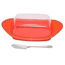 Butter Cutter And Storage Case - BoatShaped Butter Dish with Lid Food Grade PP Butter Cutting Box for Chess Home Kitchen (22.5X12.5X7CM)
