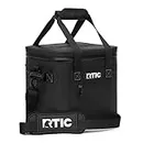 RTIC Soft Cooler 12 Can, Insulated Bag Portable Ice Chest Box for Lunch, Beach, Drink, Beverage, Travel, Camping, Picnic, Car, Trips, Floating Cooler Leak-Proof with Zipper, Black