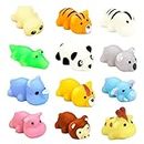 Mochi Squishy Toys Party Bag Fillers for Kids,12 Pack Mini Jungle Animal Moochies Squishies Fidget Squishy Toys,Cute Kawaii Squeeze Moji Toys for Girls Boys Birthday Gift Bag Fillers Party Favors