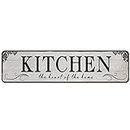 CIVOTIL Kitchen The Heart of The Home Rustic Tin Plaque Wall Sign 4"x16"