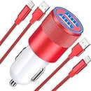 [Apple MFi Certified] iPhone Fast Car Charger, Braveridge 4.8A Dual USB Power Rapid Car Charge Adapter with 2Pack Lightning to USB Cord Quick Car Charging for iPhone 14/13/12/11/XS/XR/X/8/iPad/AirPods