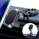2022 New Alloy Folding Magnetic Car Phone Holder, Adjustable Magnetic Car Phone Holder Bracket Anti Slip Mobile Phone Mount Support Stand Auto Interior Accessories (Black)
