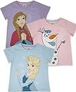 Disney Three Pack 100% Cotton Frozen T Shirts Elsa, Anna, Olaf 2-10yrs (UK, Age, 5 Years, 6 Years, Regular) Multi