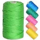 ecofynd 4mm, 100 Meters Nylon Color Cord (Purse Thread), Braided Cotton PP Knot Beading Rope, Thread Material for Shoe Lace, Jewelry Making, DIY Craft Hanging Projects, (Pack of 1, Shamrock Green)