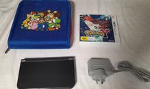 NINTENDO 3DS XL Console METALLIC GREY With Case & Charger + Pokemon Y 3DS