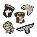 American Eagle Iron-on Patches: 5Pcs USA Airborne Eagle Embroidered Emblem Sew on/Iron on Patch Repair Applique DIY Accessories for Clothes Jacket Jeans Backpacks