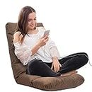 FLOGUOR Floor Chair, Floor Lounger Chair 42-Position Recliner Adjustable Foldable Video Gaming Meditating, Reading, Padded Comfortable Seat, Indoors (Brown) 8812CO