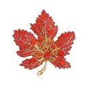 Premium Maple Leaf Brooch for Women Rhinestone Crystal Leaf Brooch Pin Blue/Green/Red Maple Leaf Brooch Lapel Pin Clothing Hat Bag Accessories for Christmas Valentine's Day Birthday Gift, Crystal,