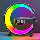 Bluetooth Speaker with LED Night Lights Wireless Charging,Bluetooth Speakers with Wireless Phone Charger, FM Radio Speaker with Atmosphere Colorful Lamp Bedroom Office Shop Decor Open Box Deals Sale
