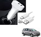 Kozdiko 5.1 Amp 2 USB Fast Car Charger with C-Type Cable for Toyota Innova Crysta