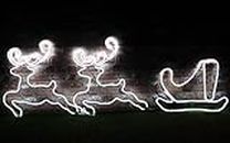 Christmas Concepts® 60cm White LED Rope Light Reindeers & Sleigh - Décorations de Noël intérieures/extérieures